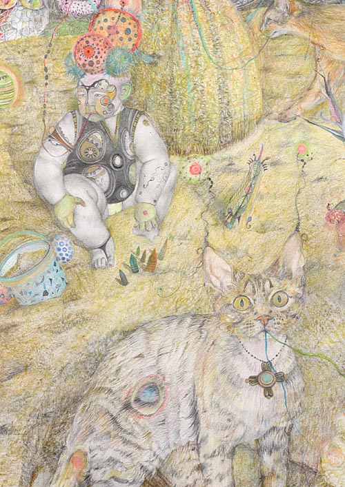 Crayons Poised, Left Creator and Male Cat Muse